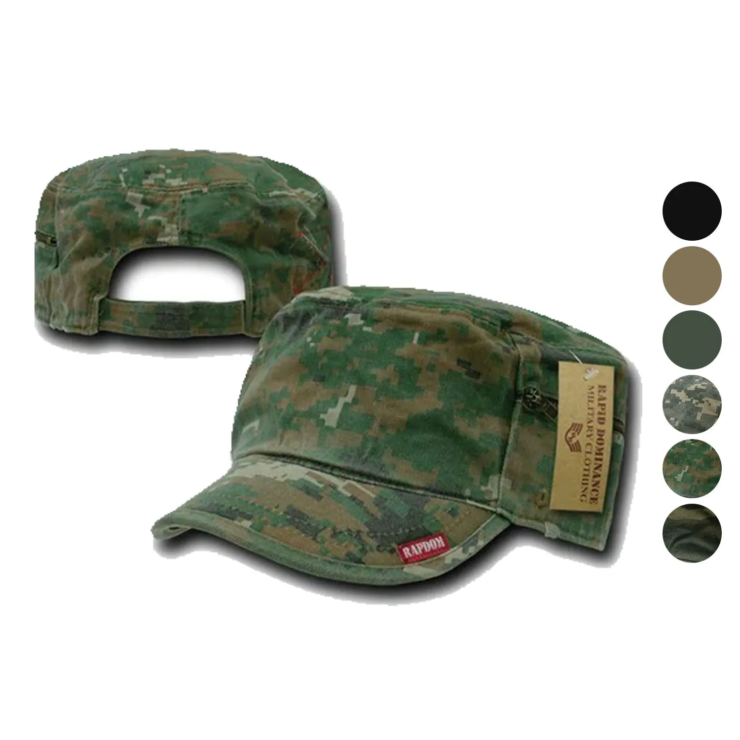 1 Dozen Bdu Patrol Military Cotton W Zipper Camo Camouflage Caps Hats Wholesale Bulk