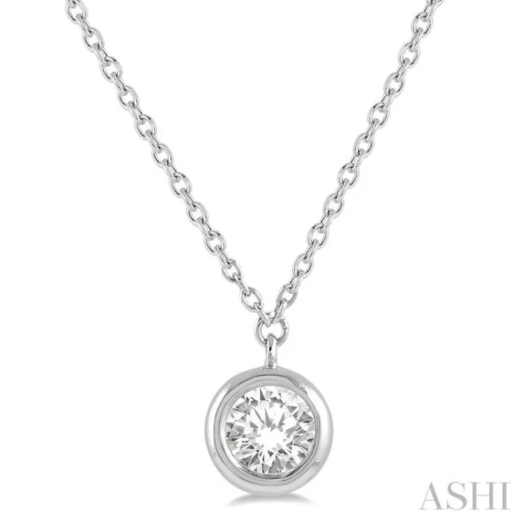 1/5 Ctw Round Cut Diamond Necklace in 14K White Gold