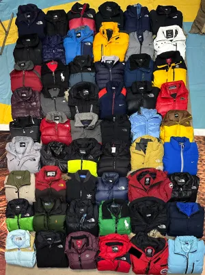 Authentic Vintage branded puffer jackets 54 piece