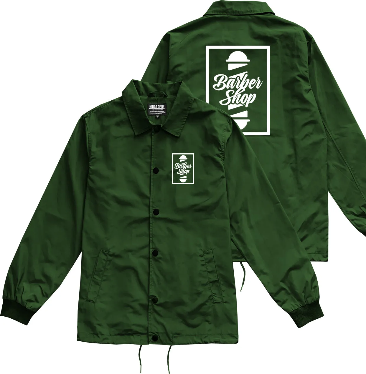 Barbershop Pole Chest Mens Coaches Jacket