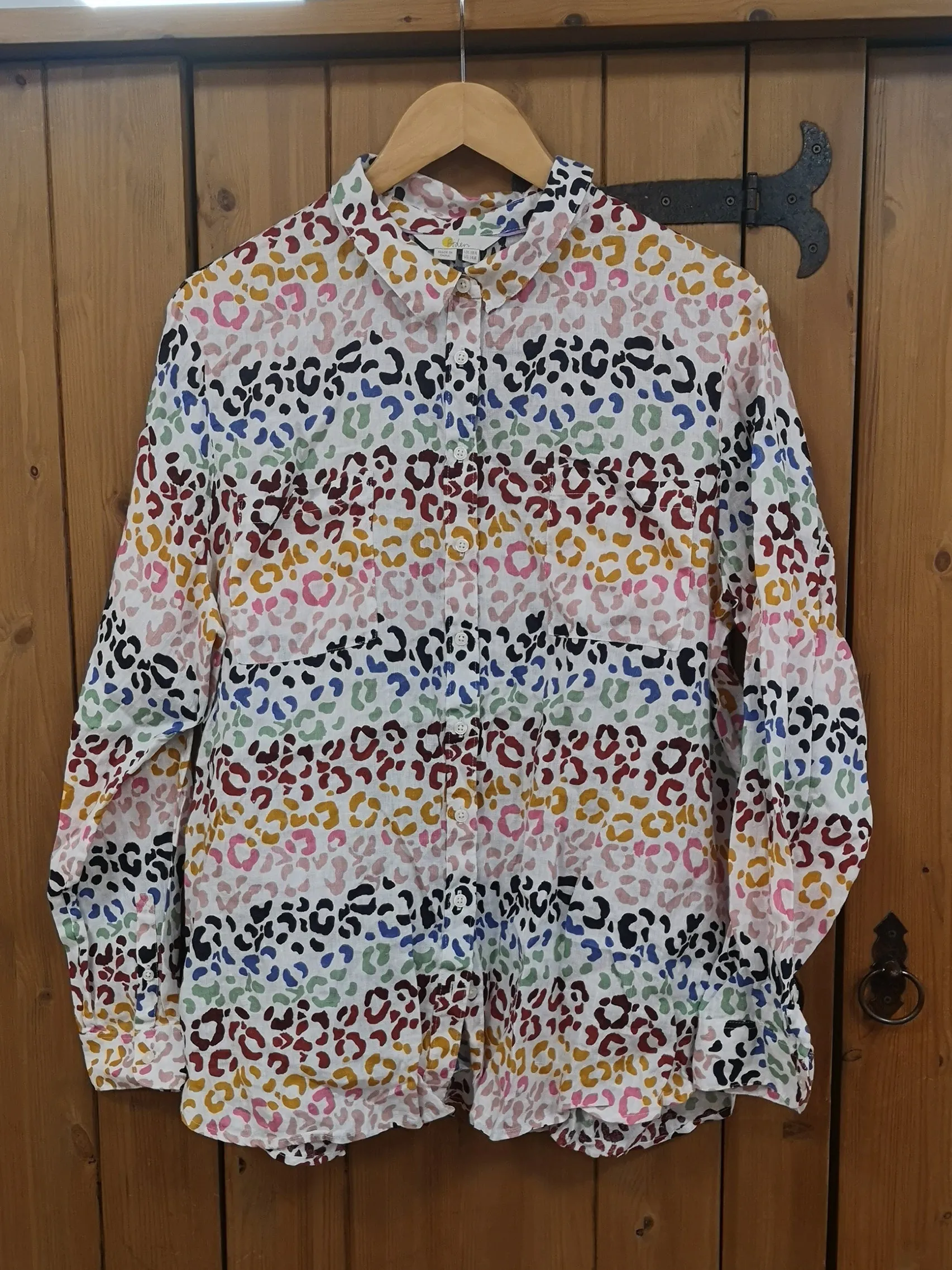 Boden Colourful Linen Shirt Size 18R