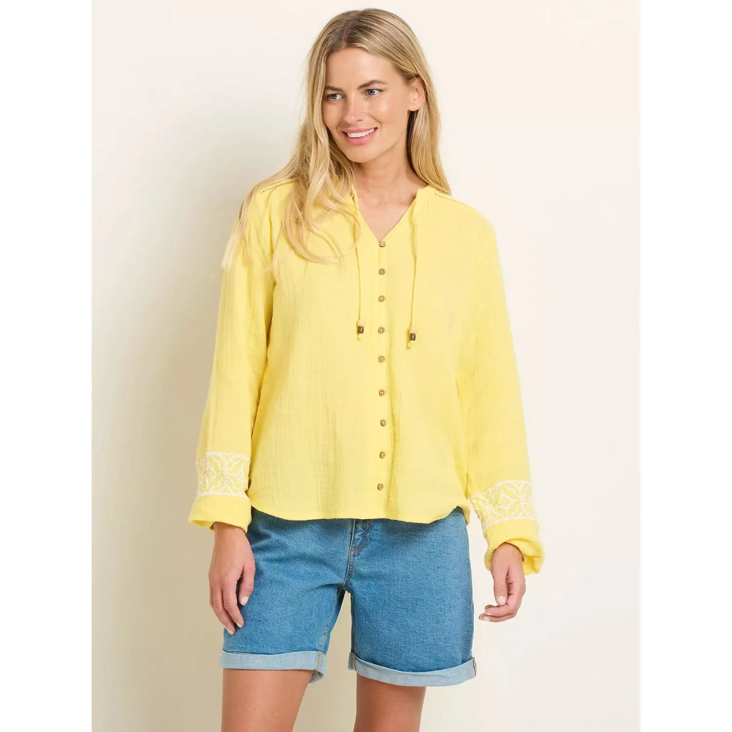 Brakeburn 12 Yellow Jessie Embroidered Blouse