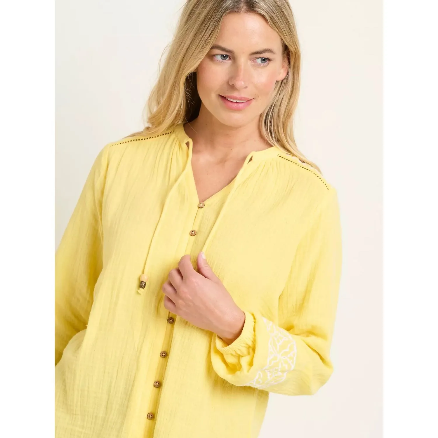 Brakeburn 14 Yellow Jessie Embroidered Blouse