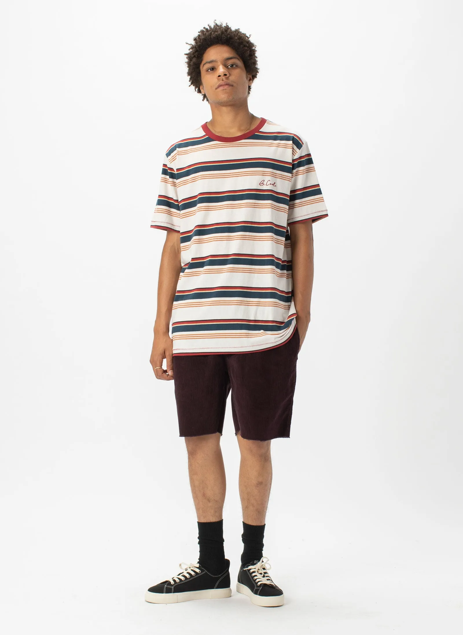 B.Relaxed Short Oxblood Corduroy