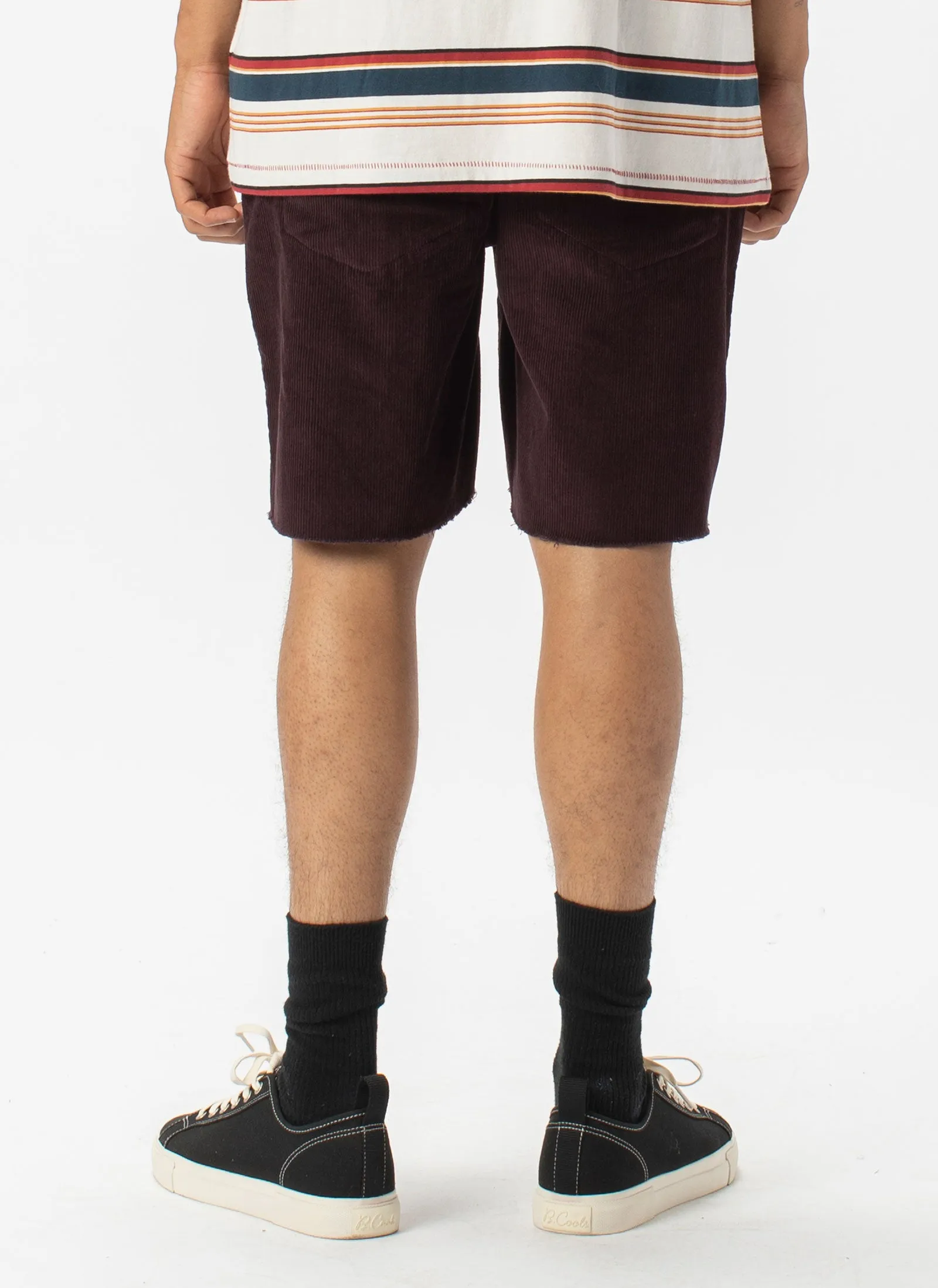 B.Relaxed Short Oxblood Corduroy