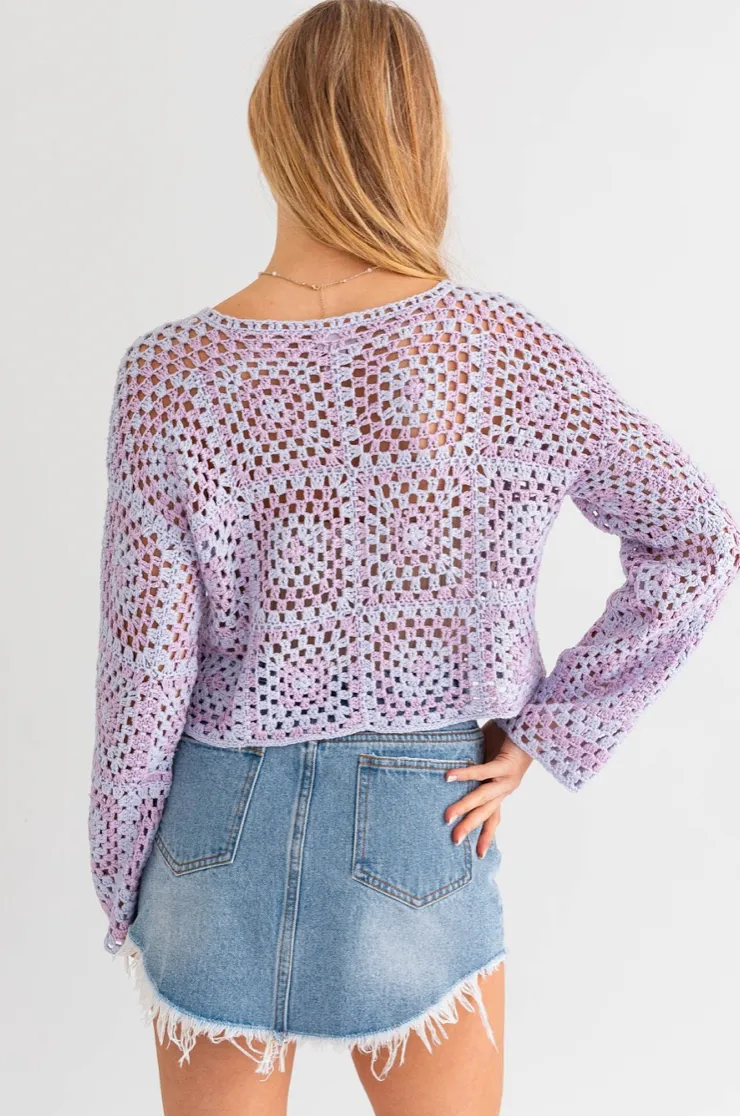 Brittany Crochet Top Lilac