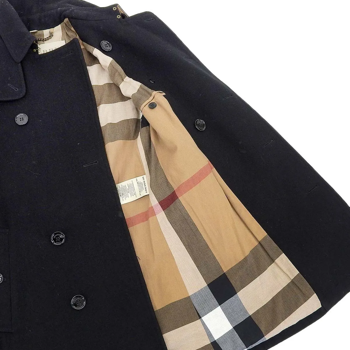 Burberry Wool Peacoat Black XS Belted