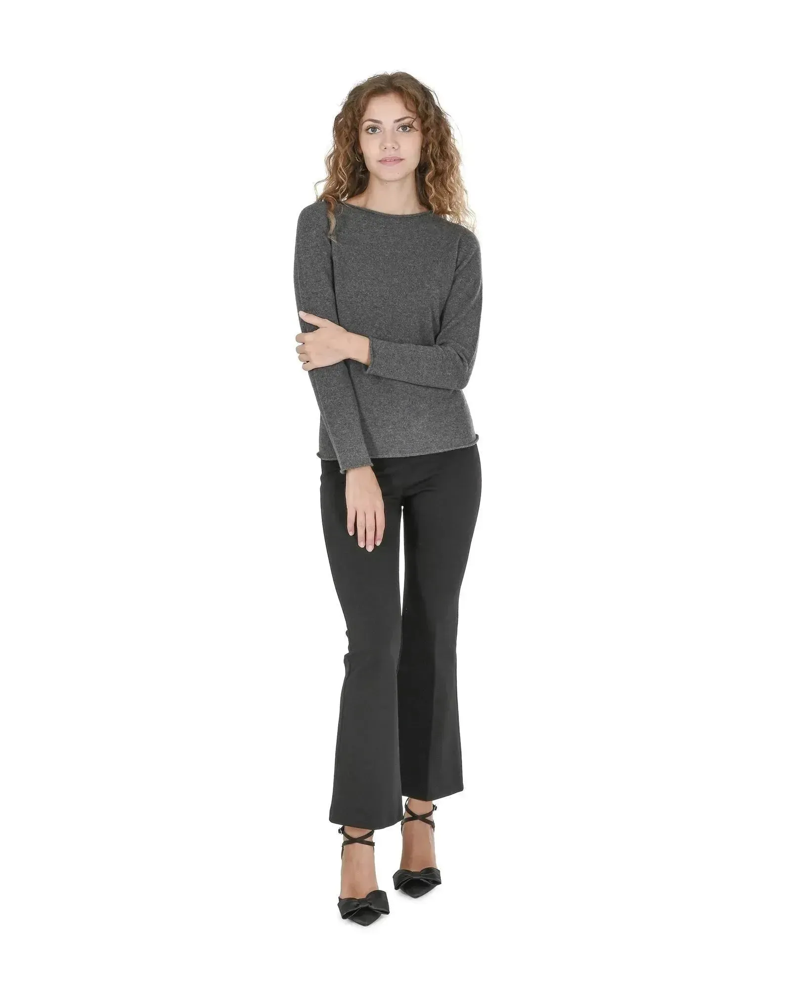 Cashmere Women Boatneck Sweater - S