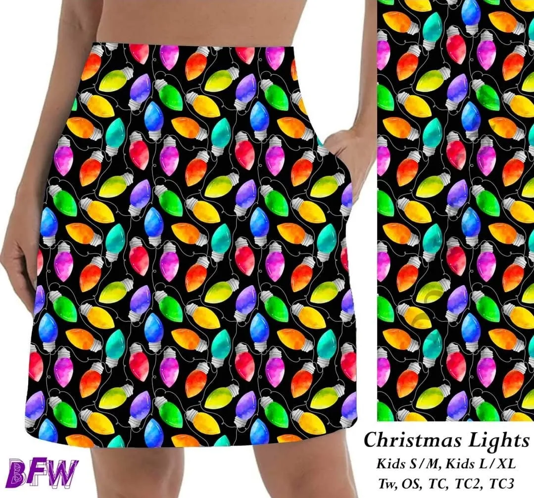 Christmas Lights skorts with pockets