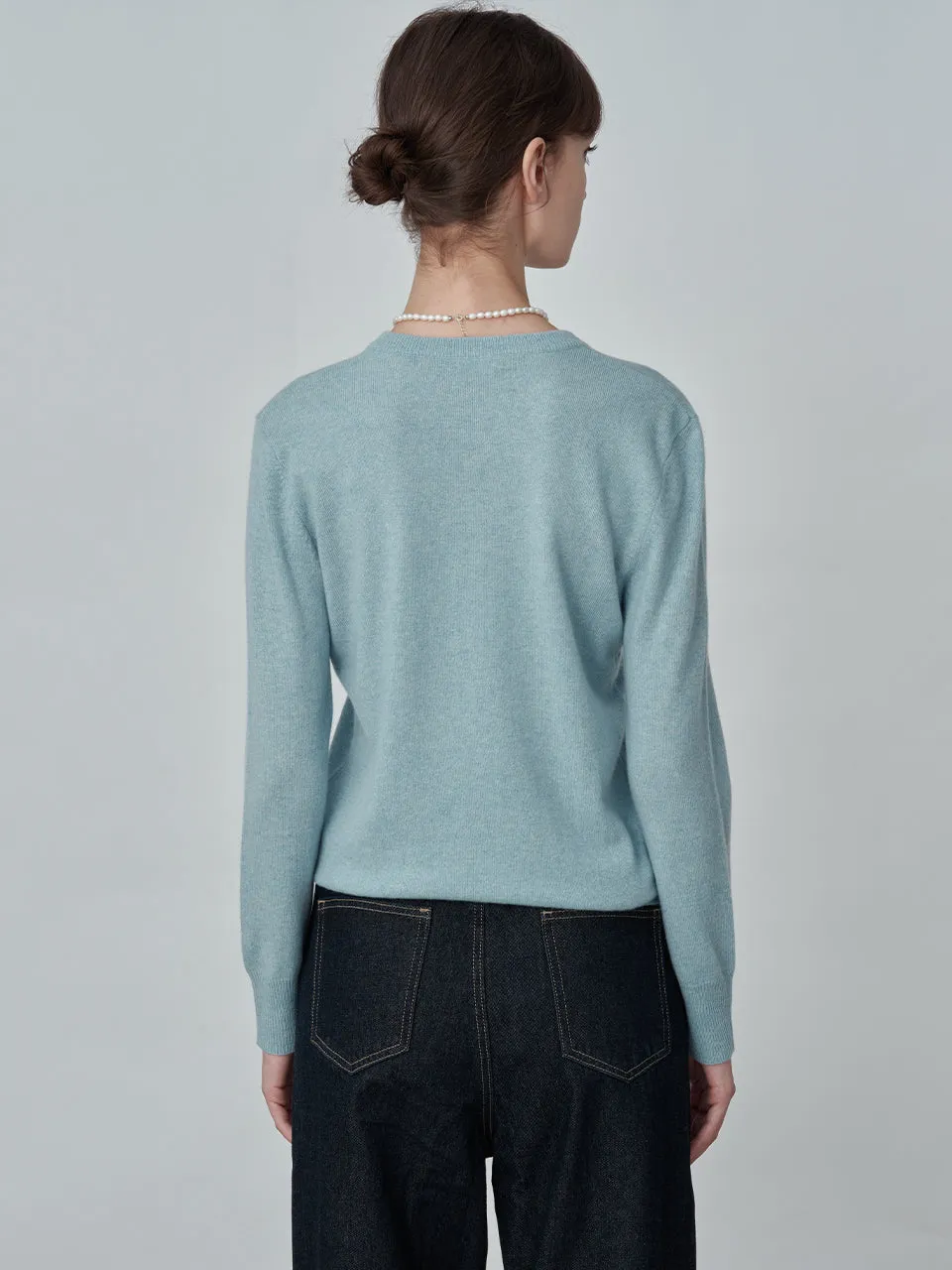 Classic Crew Neck Sweater_Eggshell Blue