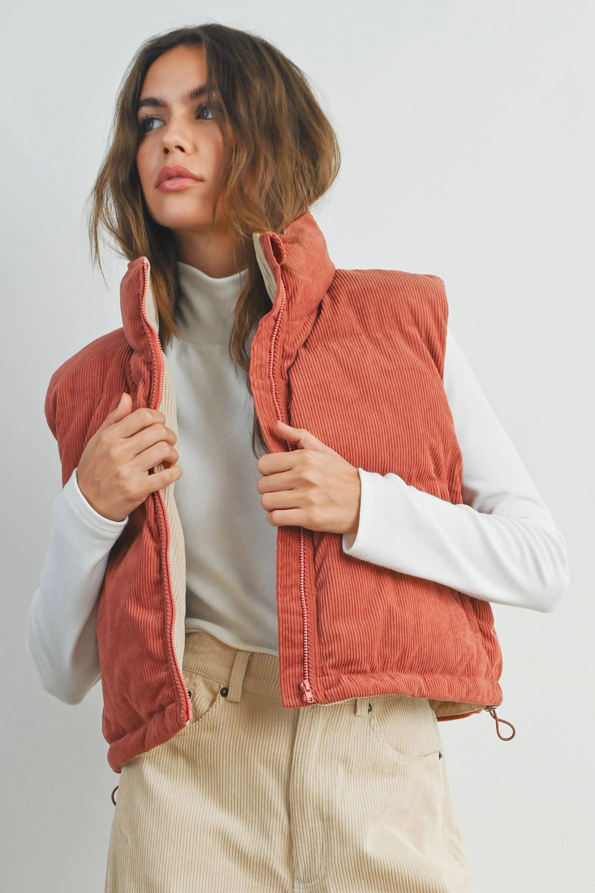 CORDUROY PUFFER VEST