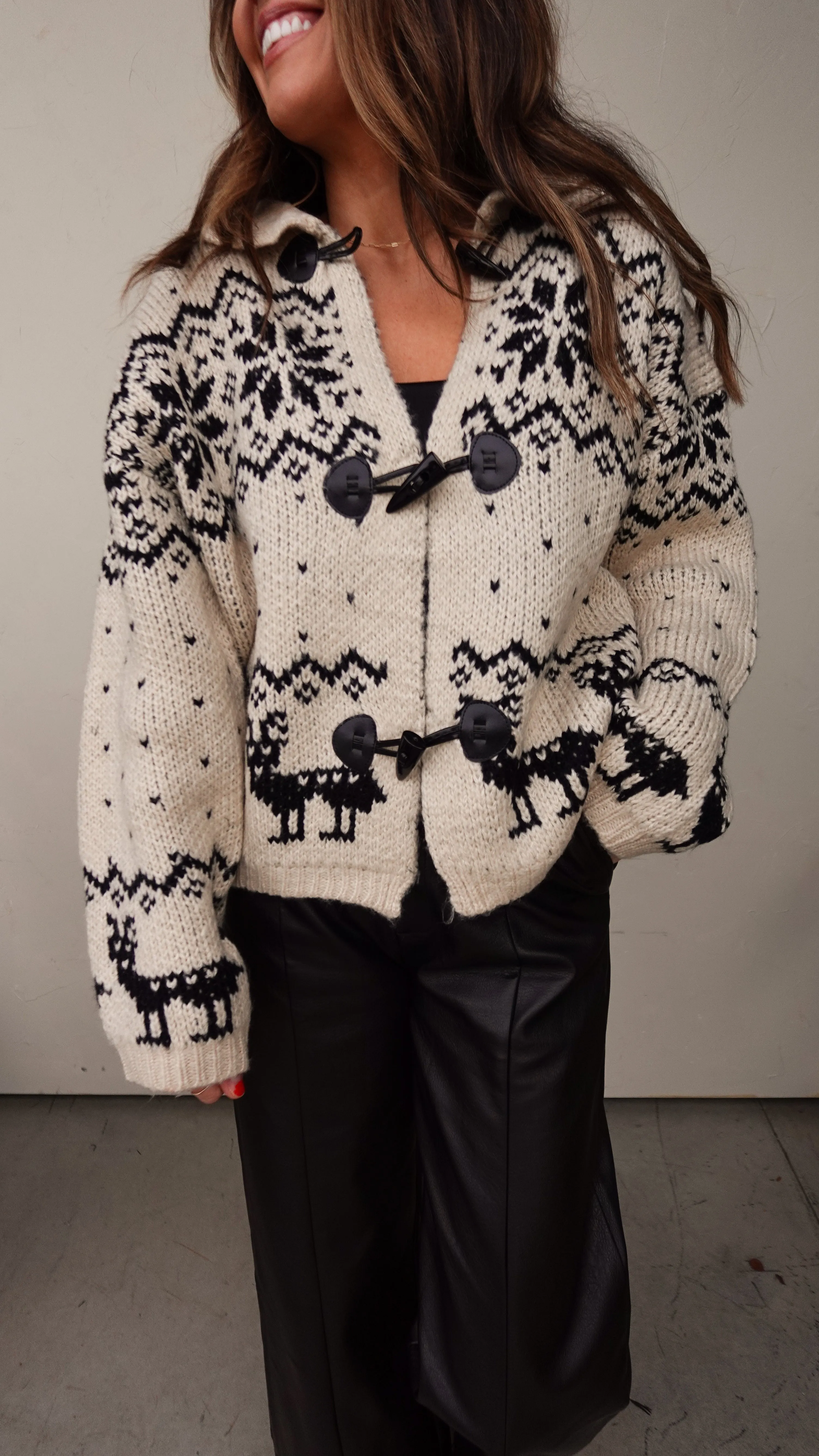 Cream Nordic Deer Sweater