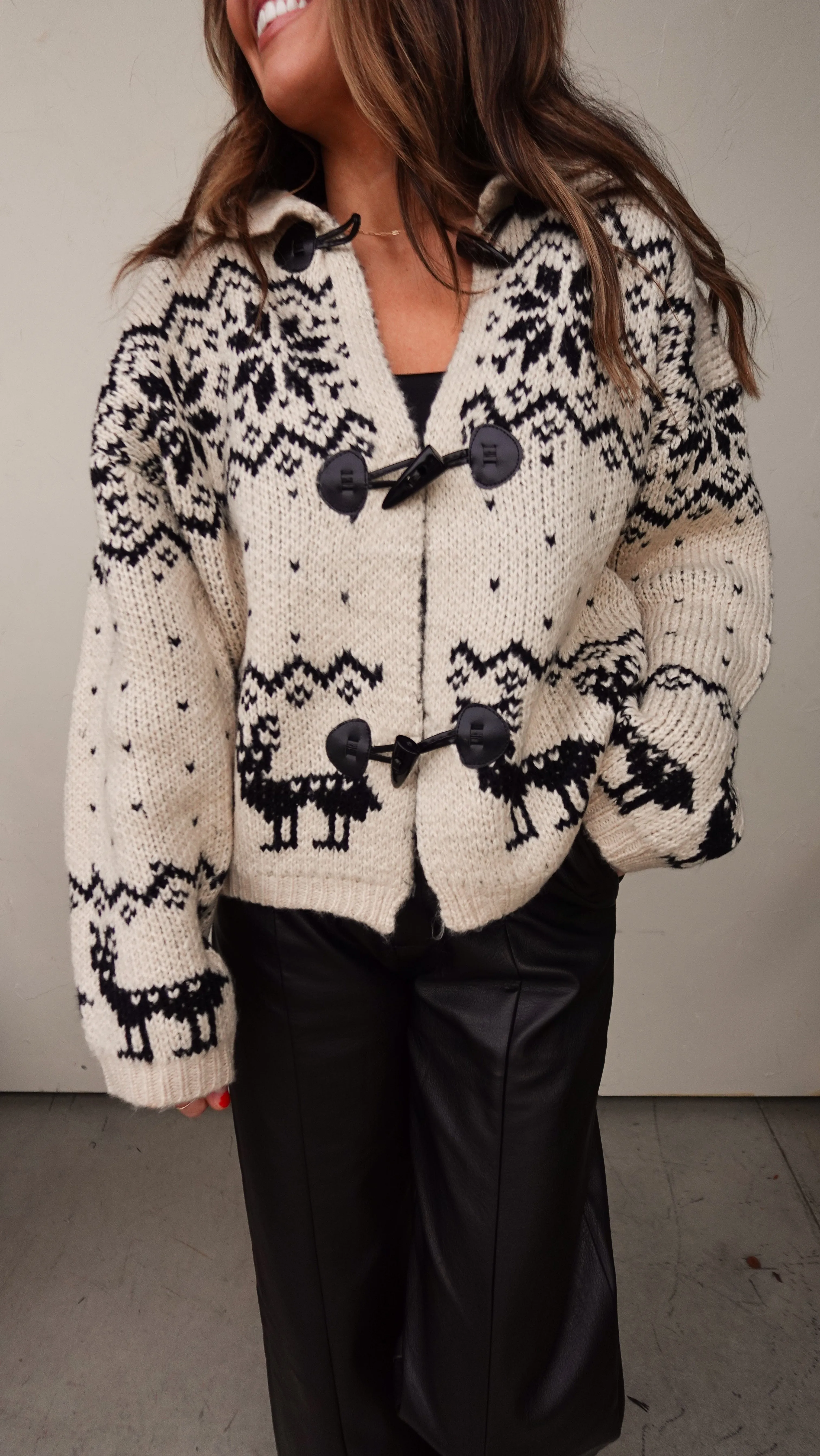 Cream Nordic Deer Sweater