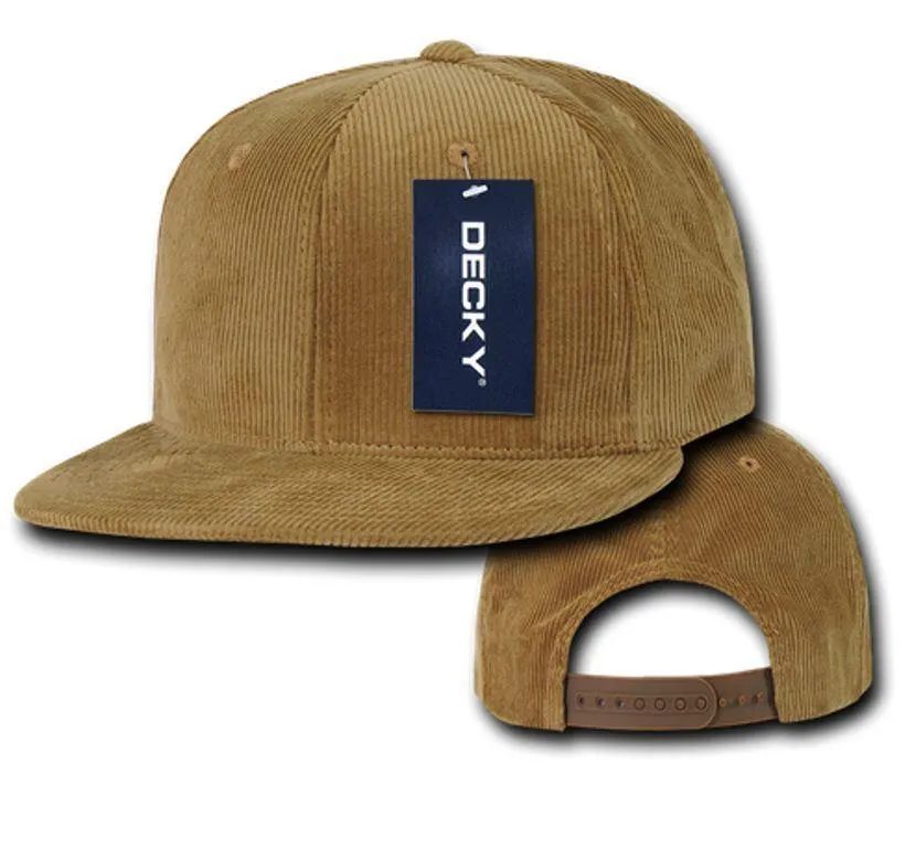 Decky Corduroy Snapback Retro 6 Panel Constructed Baseball Hats Caps