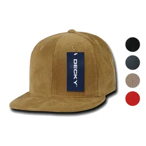 Decky Corduroy Snapback Retro 6 Panel Constructed Baseball Hats Caps