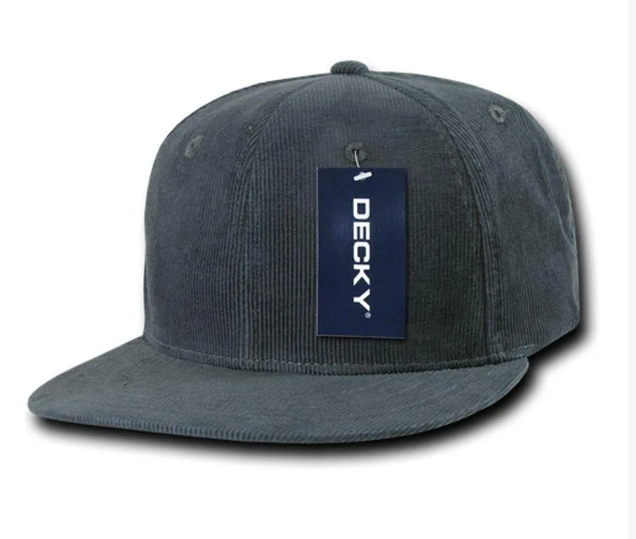 Decky Corduroy Snapback Retro 6 Panel Constructed Baseball Hats Caps