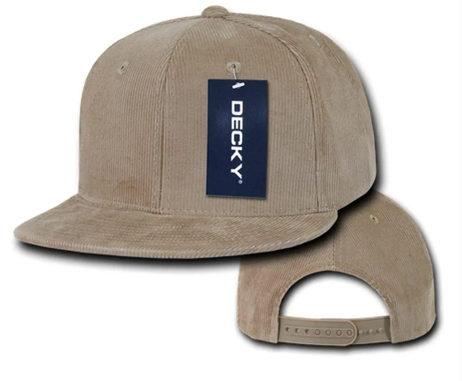 Decky Corduroy Snapback Retro 6 Panel Constructed Baseball Hats Caps