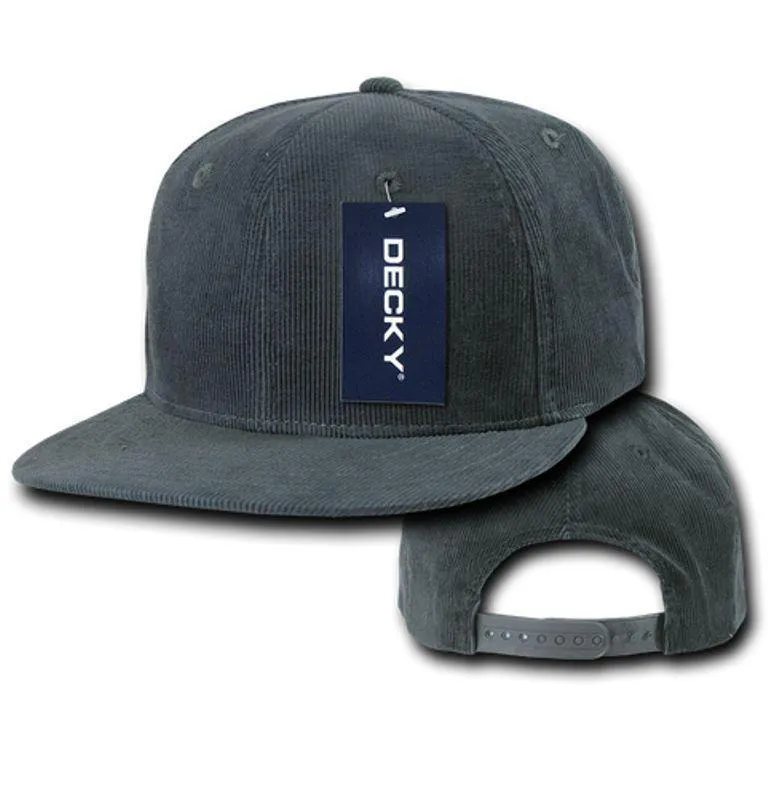 Decky Corduroy Snapback Retro 6 Panel Constructed Baseball Hats Caps