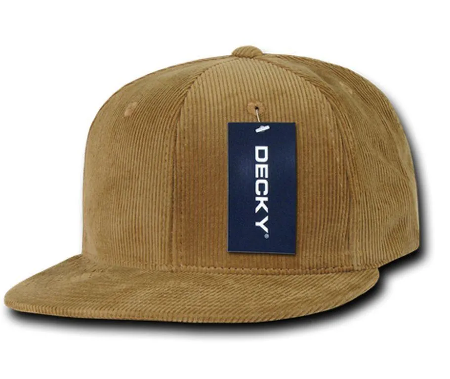 Decky Corduroy Snapback Retro 6 Panel Constructed Baseball Hats Caps