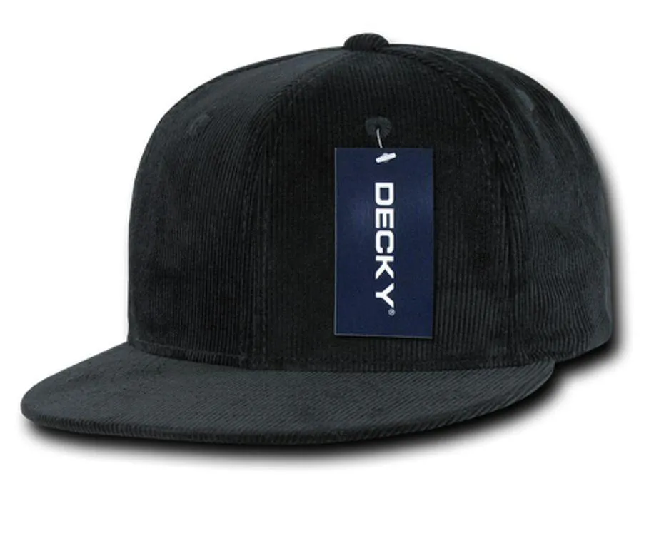 Decky Corduroy Snapback Retro 6 Panel Constructed Baseball Hats Caps