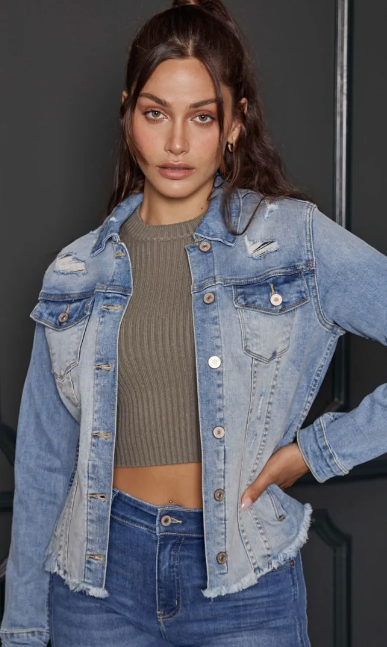 Distressed Denim Jacket