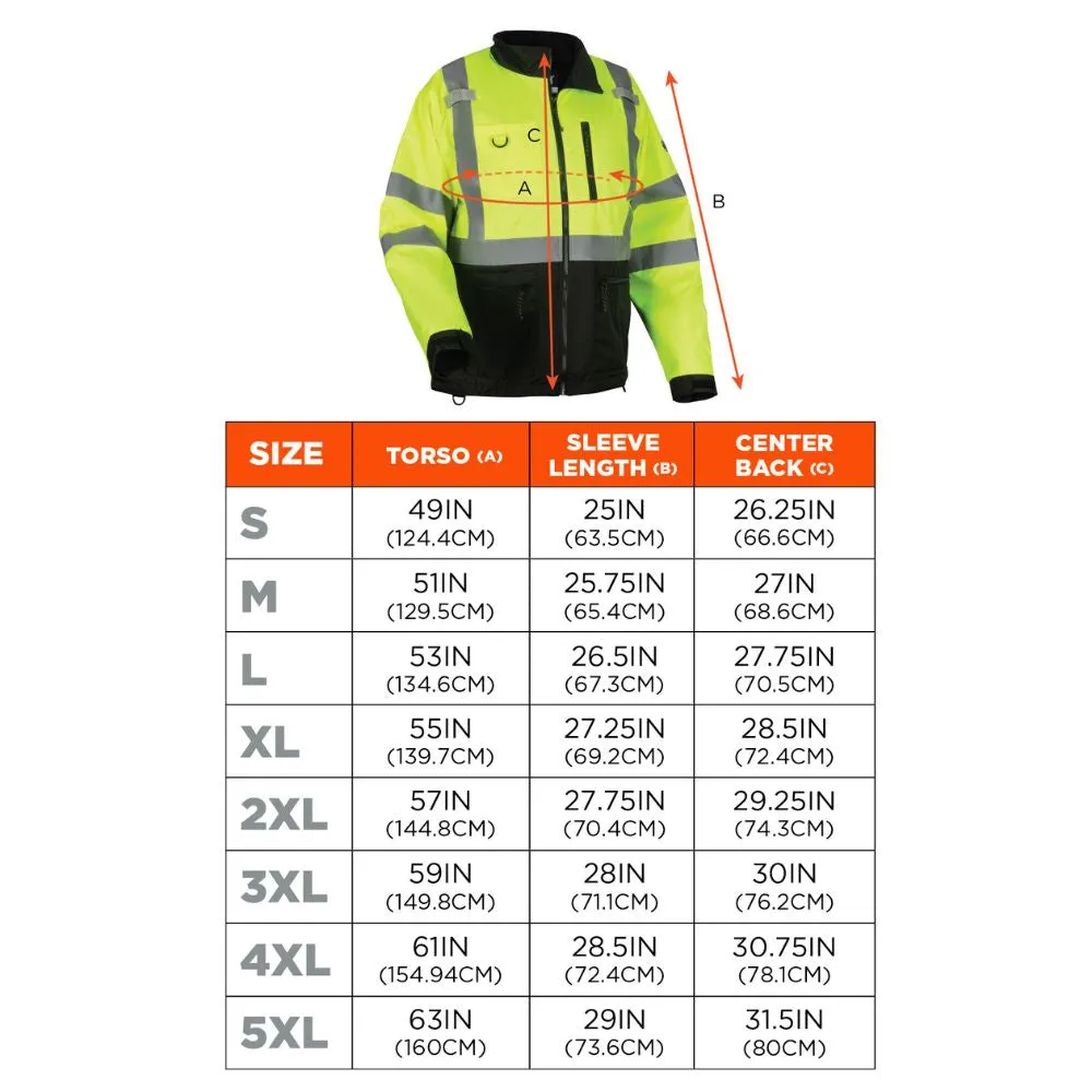 Ergodyne 23423 #8351 M Lime Hi-Vis Windbreaker Water-Resistant Jacket