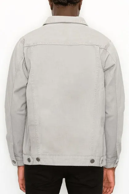 Essential Colored Denim Jacket - Grey