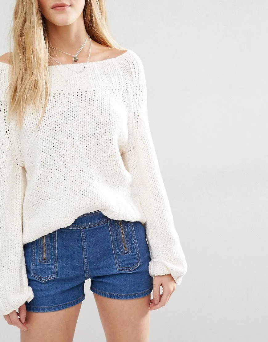 Free People Beachy Off Shoulder Slouch Sweater- Two Colors