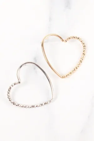 Gold Open Heart Post Earrings