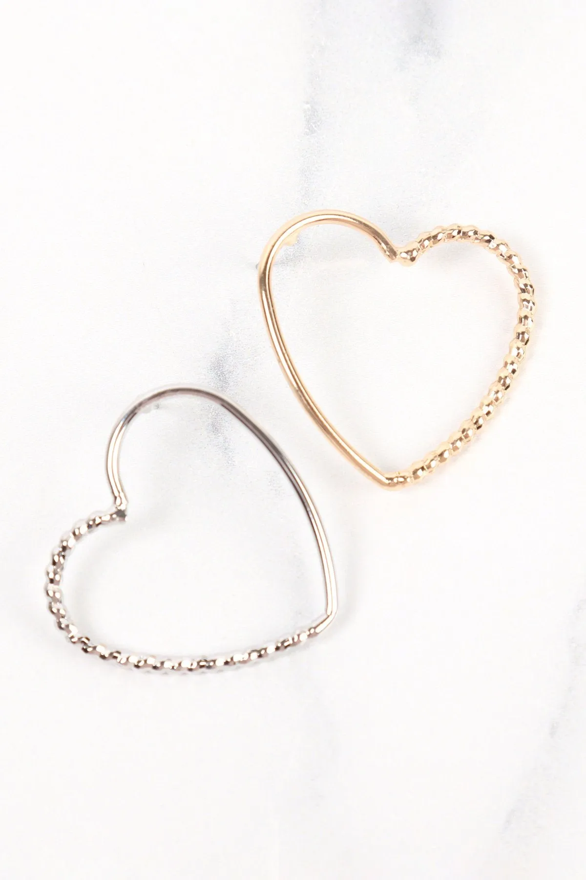 Gold Open Heart Post Earrings