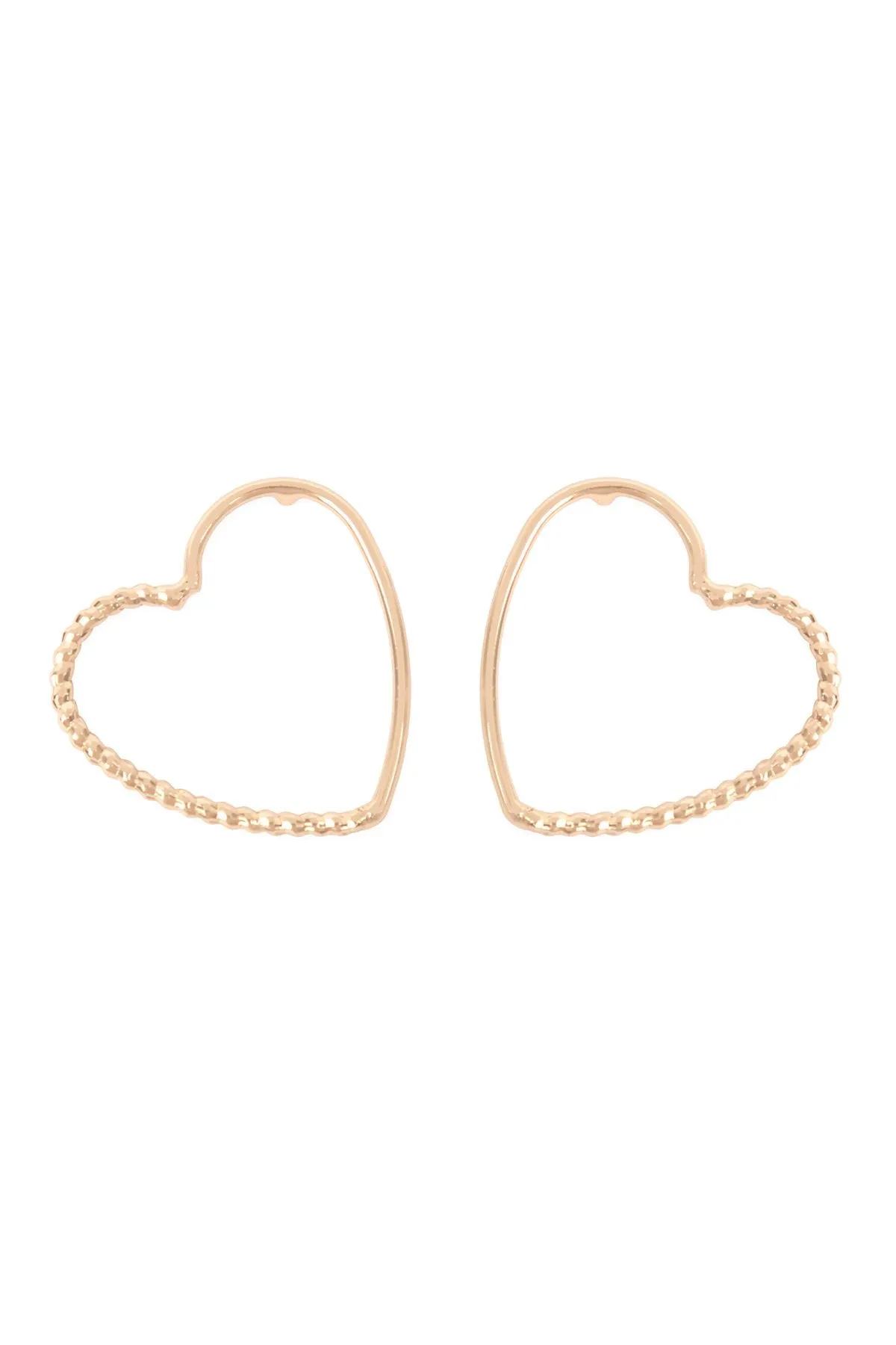 Gold Open Heart Post Earrings