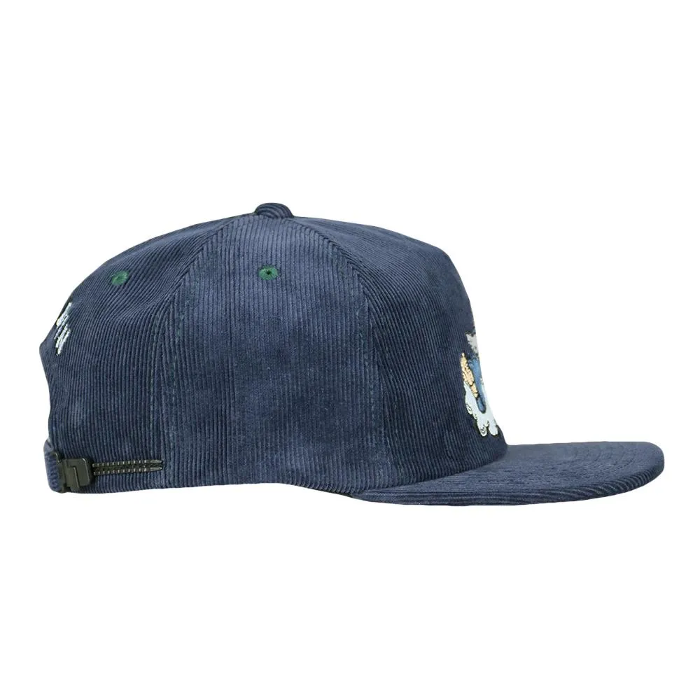 Good Livin Smoke God Blue Corduroy Zipperback Hat