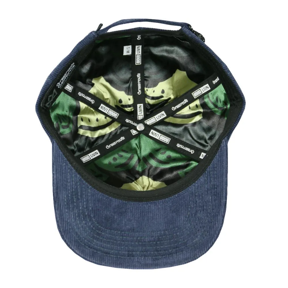 Good Livin Smoke God Blue Corduroy Zipperback Hat