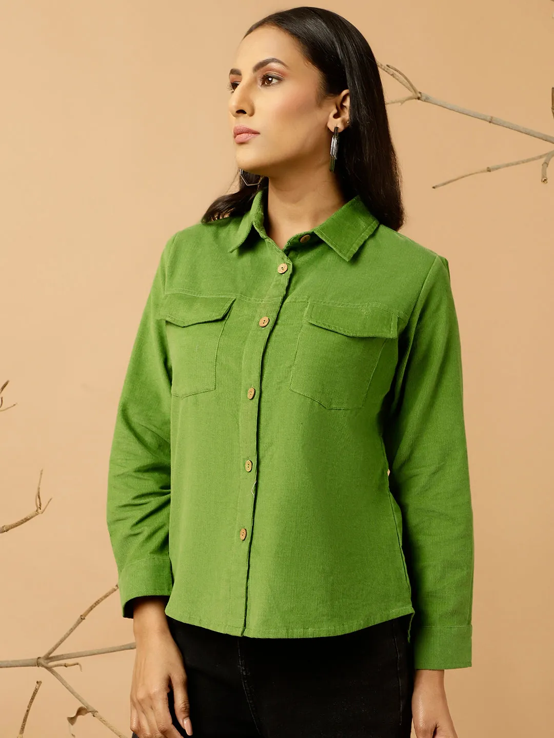 Green Corduroy Shirt