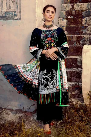 Gul Ahmed Winter Collection – 3 PC Embroidered Suit with Cotton Net Dupatta CD-40