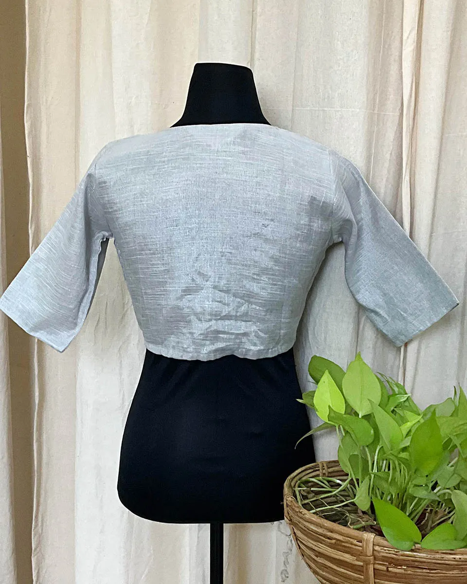 Handwoven Cotton Zari Blouse - Love Despite