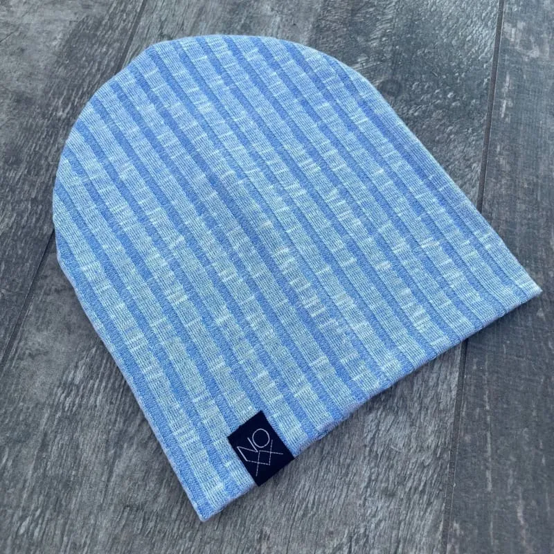 Heather Baby Blue | Wide Ribbed Knit Beanie