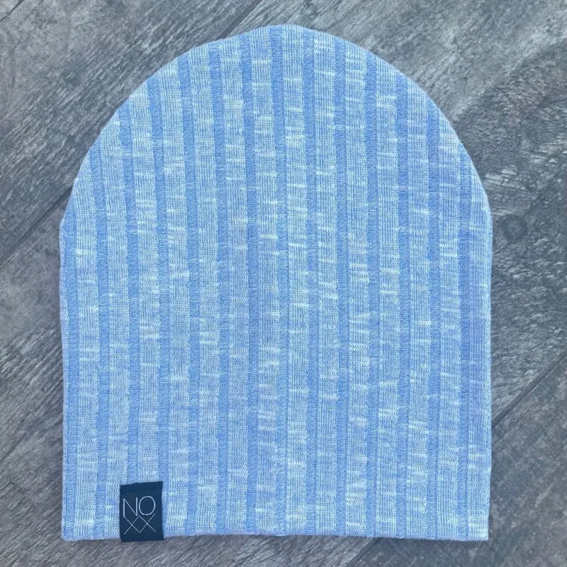 Heather Baby Blue | Wide Ribbed Knit Beanie