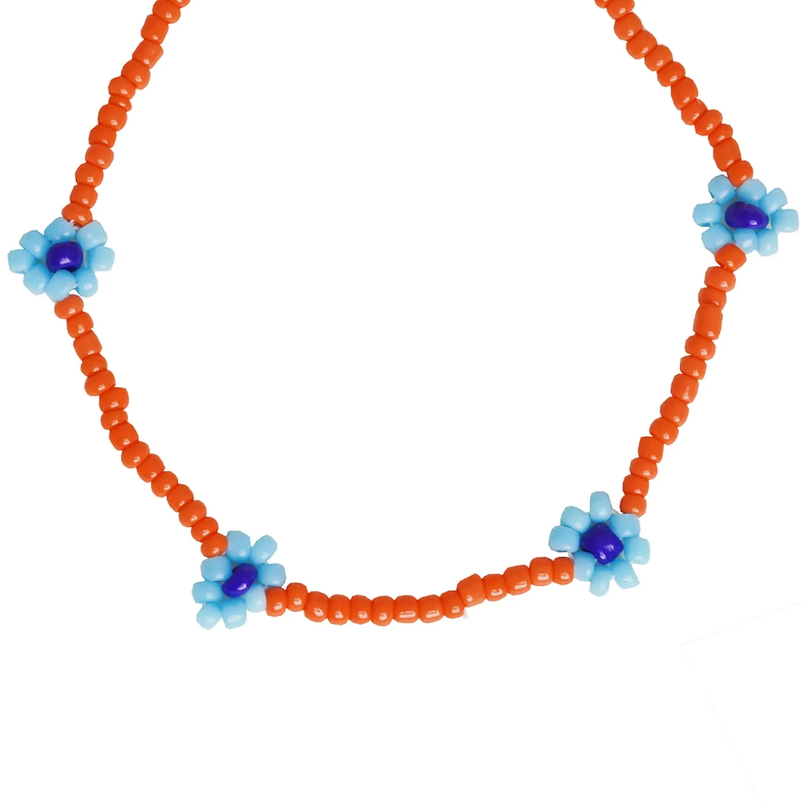 Joker & Witch Daisy Bloom Orange Beaded Bracelet for Women