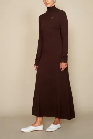 Kallmeyer Chocolate Knit Signet Turtleneck Dress