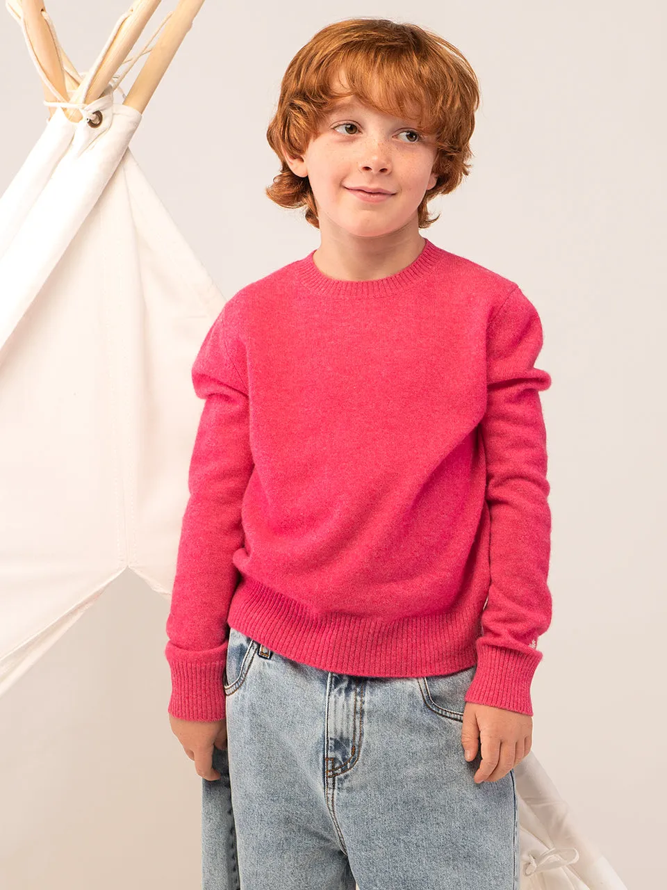 Kids Crew Neck Sweater_Strawberry