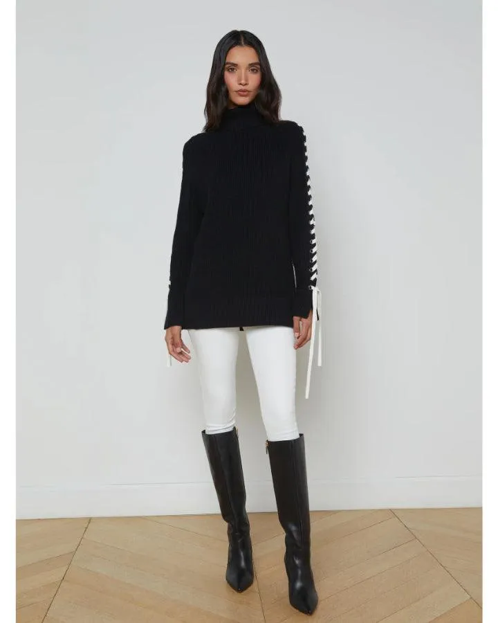 L'Agence Nola Lace Up Turtleneck