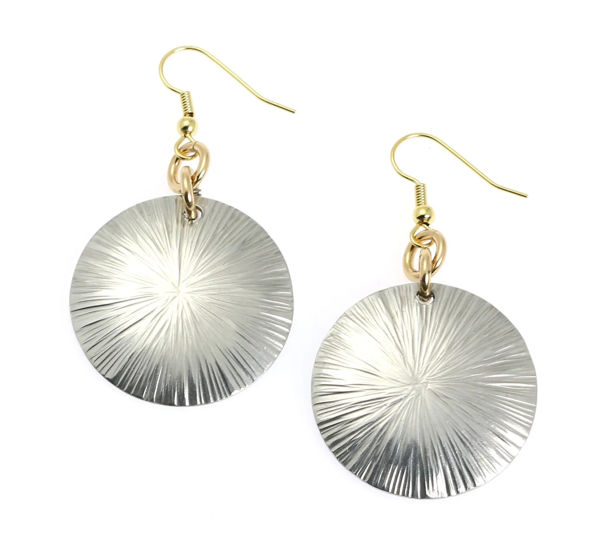 Large Aluminum Sand Dollar Disc Earrings