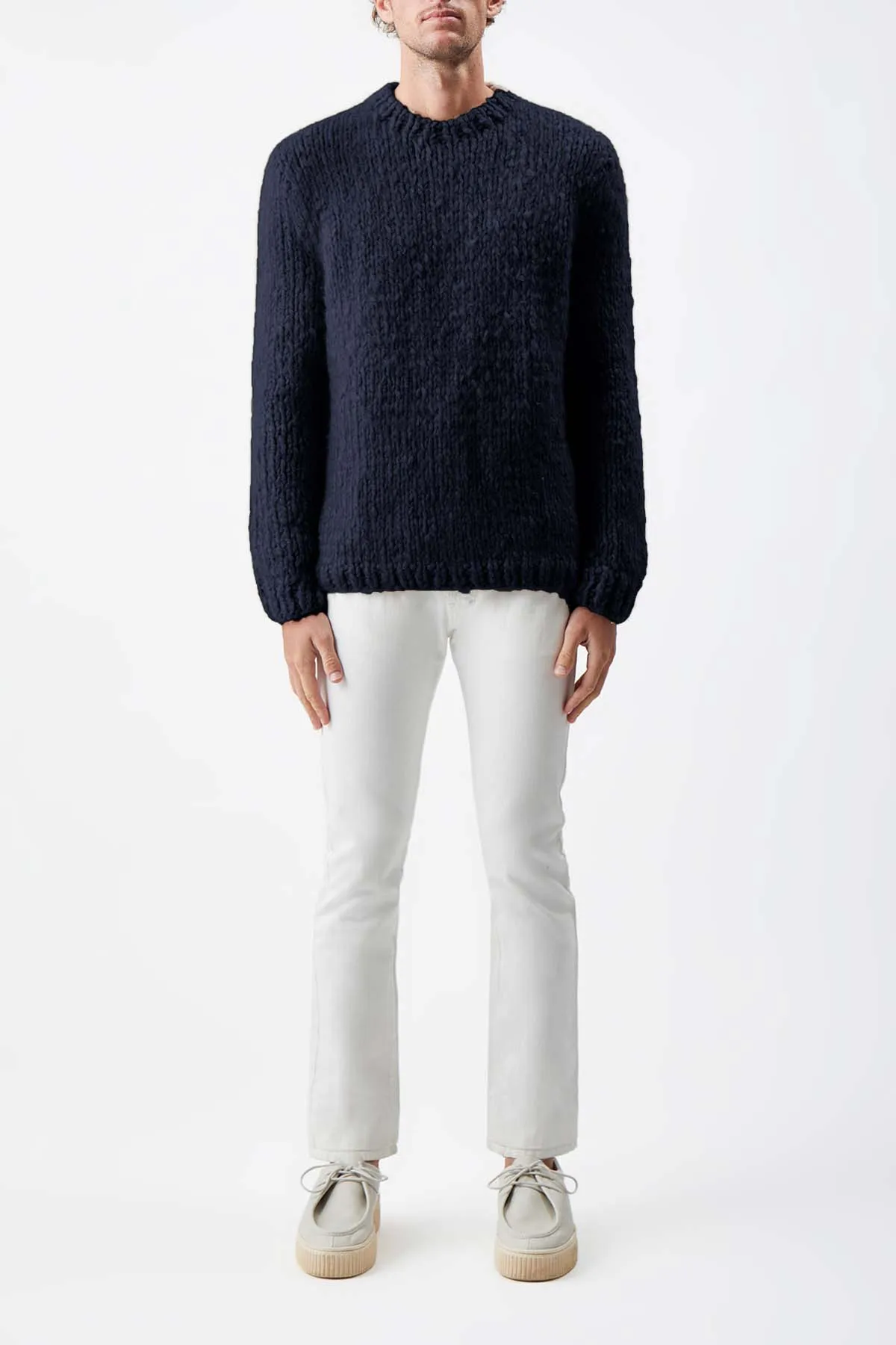 Lawrence Knit Sweater in Navy Welfat Cashmere