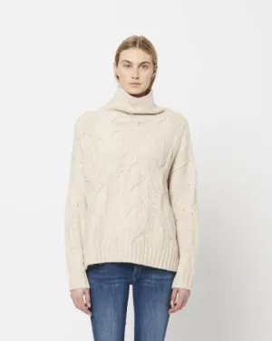 LINE Nissa Ecru Cabled Turtleneck