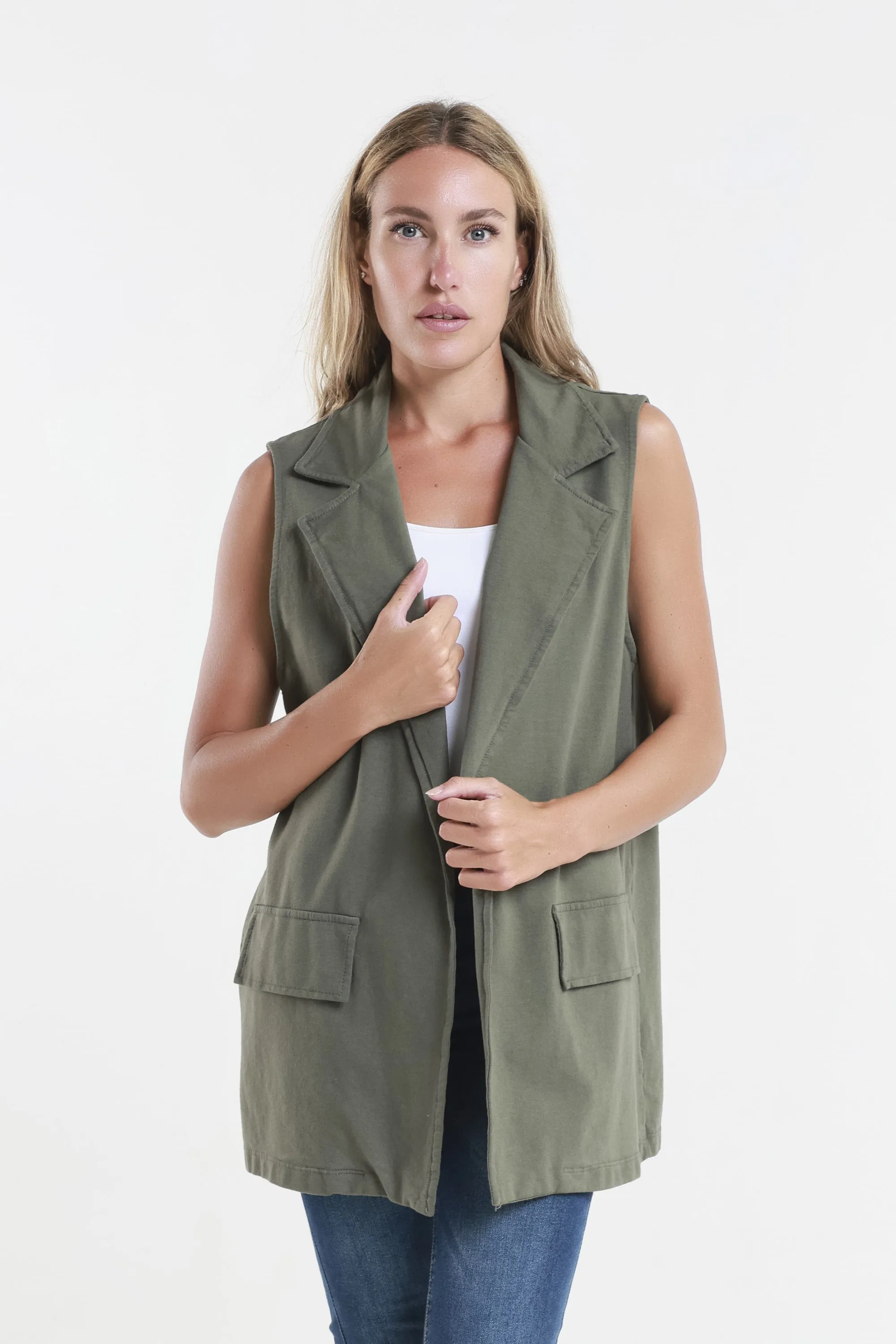 Lisa French Terry Long Vest (BT128)