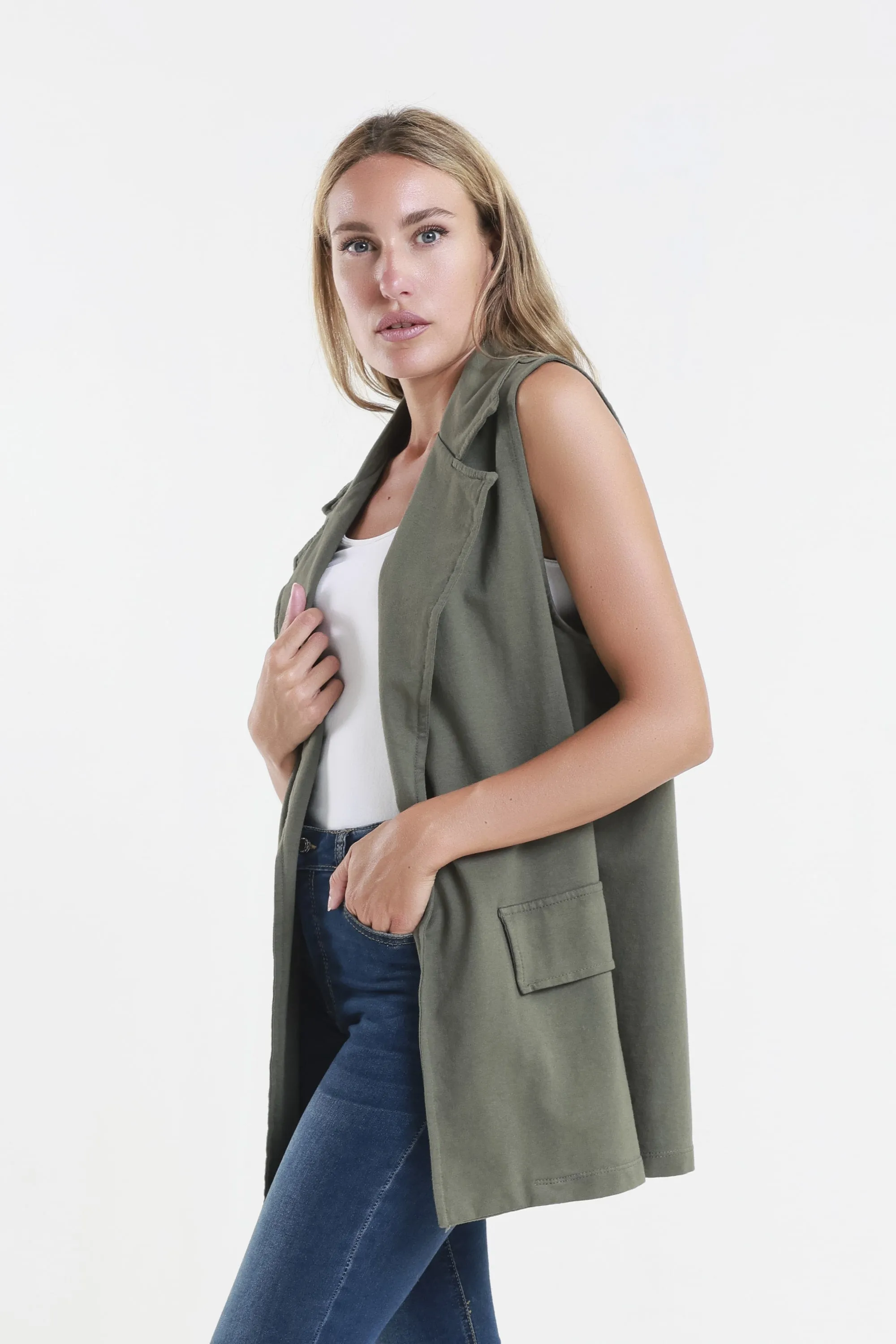 Lisa French Terry Long Vest (BT128)