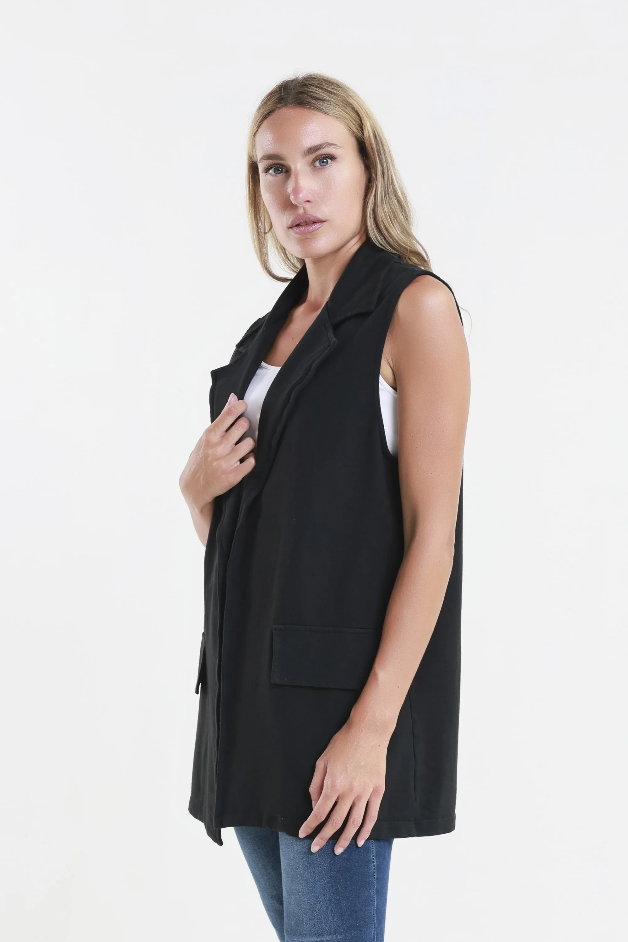 Lisa French Terry Long Vest (BT128)