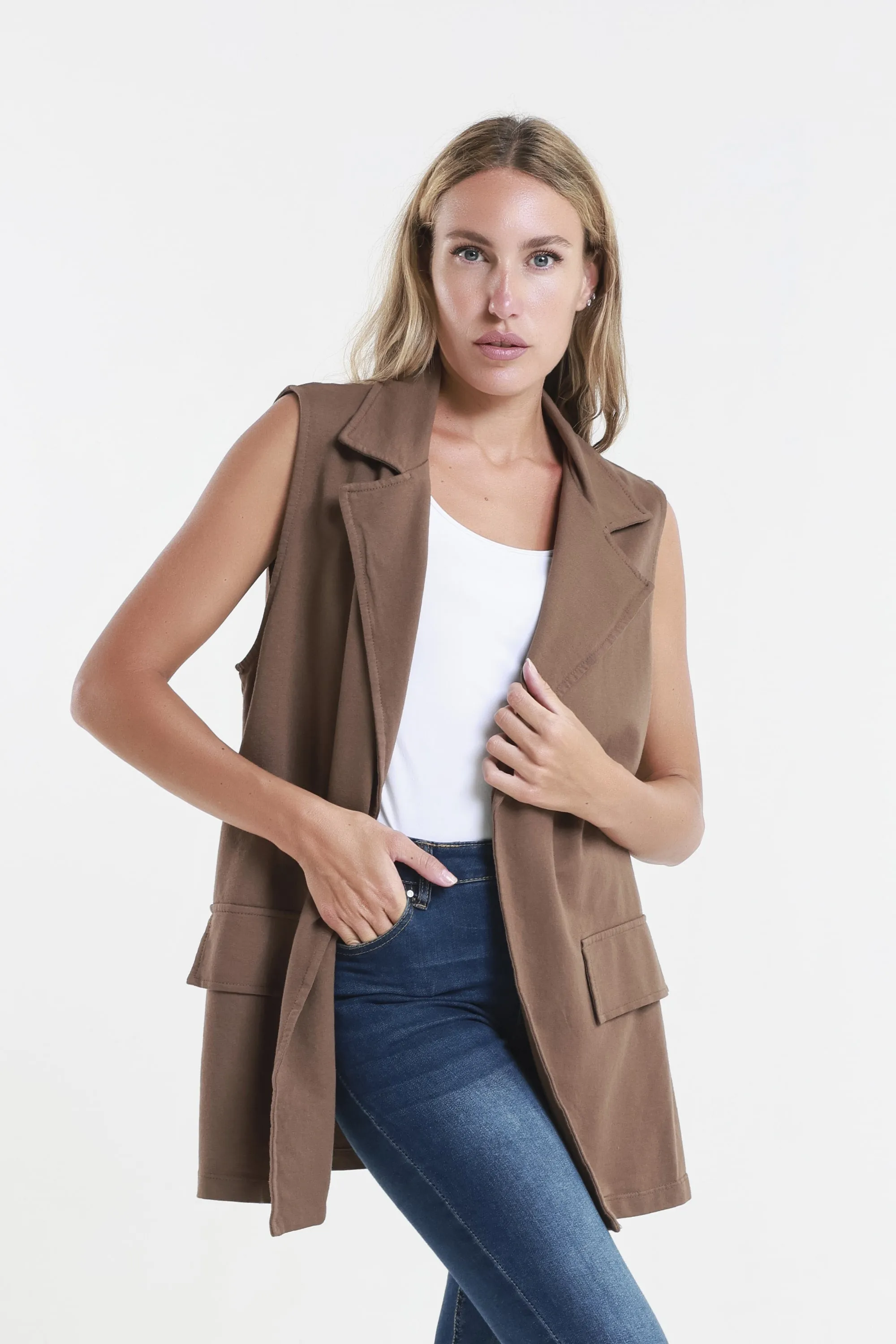 Lisa French Terry Long Vest (BT128)