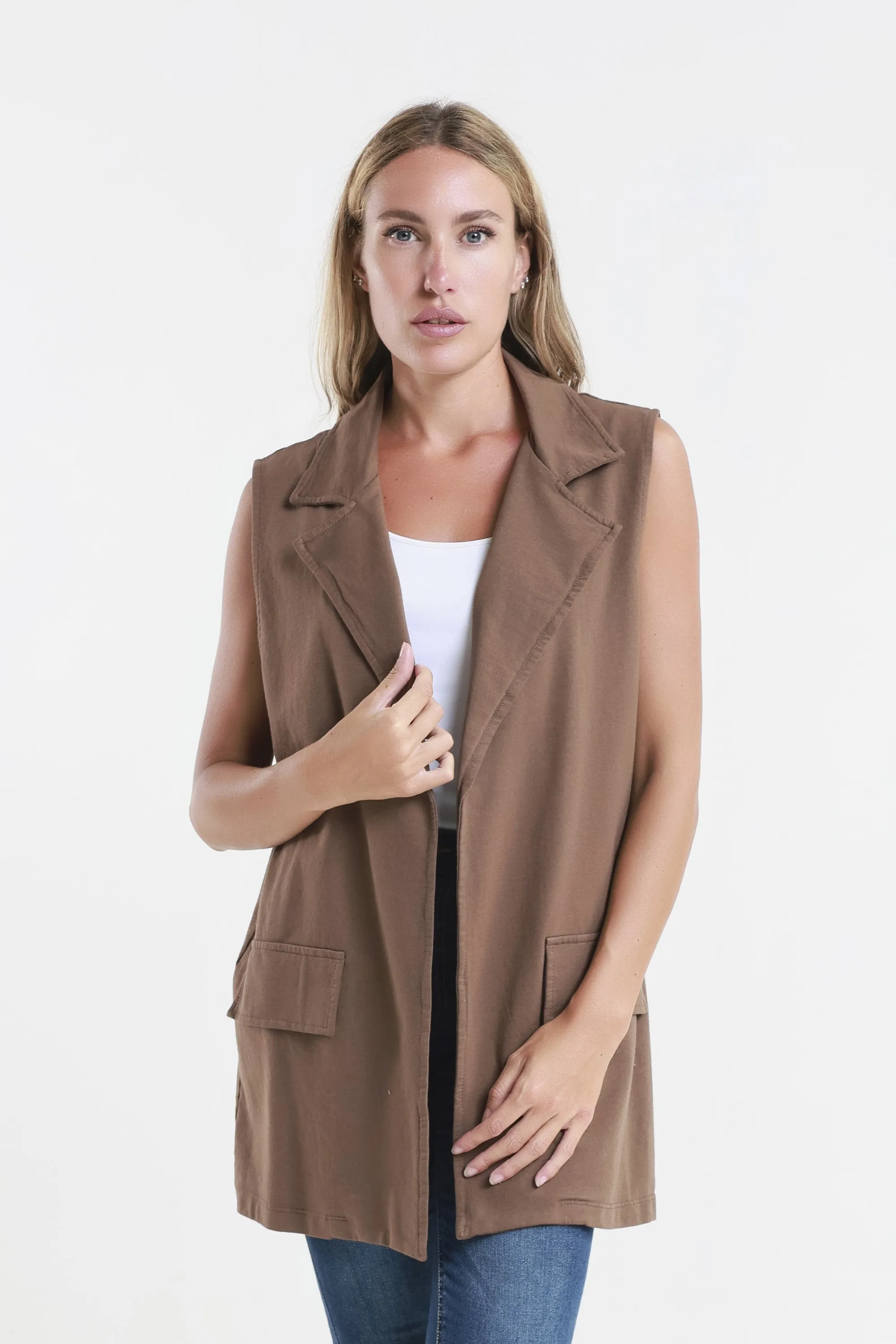 Lisa French Terry Long Vest (BT128)